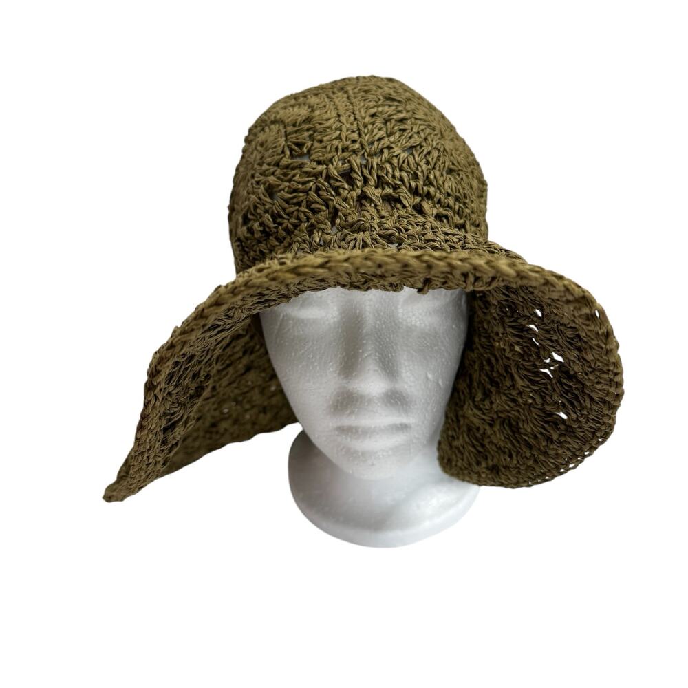 O’NEILL Crochet Boho Paper Sun Hat One Size Womens Festival Packable Beach